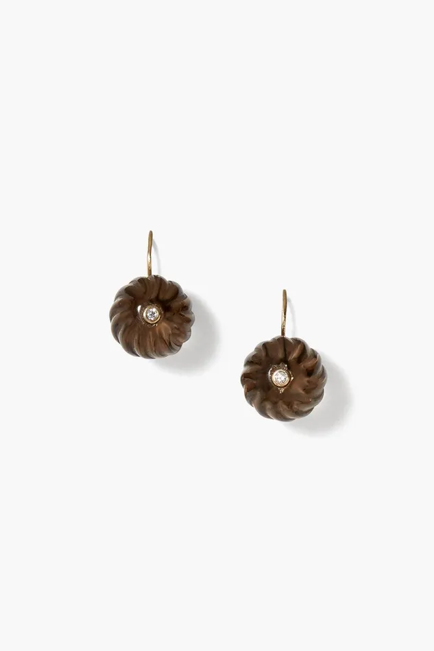 14k Pumpkin Earrings Maxi Smoky Quartz Mix Women Chan Luu 14k Fine