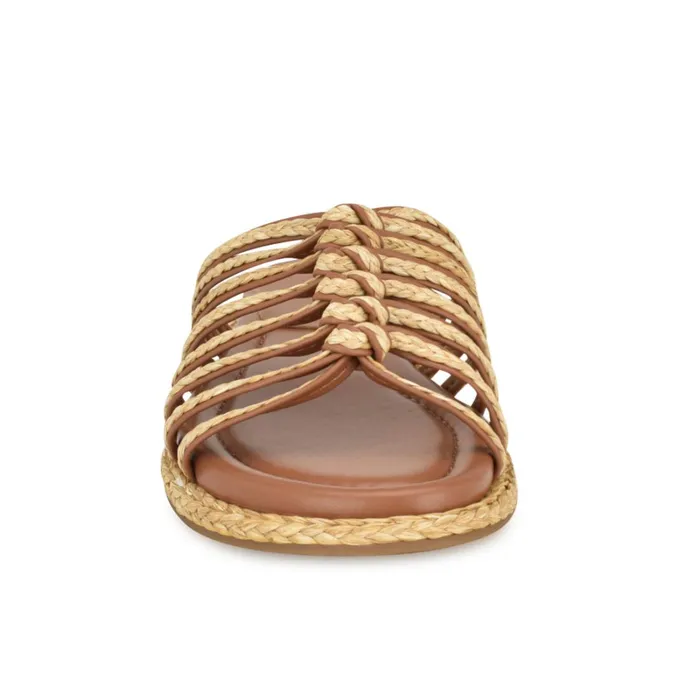 Adila Flat Espadrille Sandals Brown Raffia Women Nine West Low Heel Adila Flat Espadrille Sandals Brown Raffia Women Nine West Low Heel
