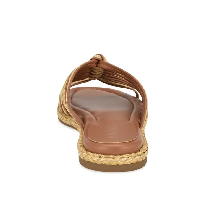 Adila Flat Espadrille Sandals Brown Raffia Women Nine West Low Heel Adila Flat Espadrille Sandals Brown Raffia Women Nine West Low Heel