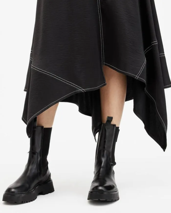 Agnes Panelled Asymmetric Maxi Skirt Black Women AllSaints Skirts and Shorts Agnes Panelled Asymmetric Maxi Skirt Black Women AllSaints Skirts and Shorts