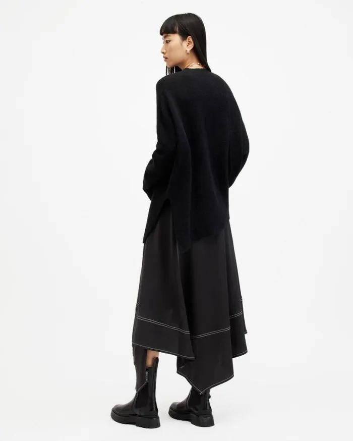Agnes Panelled Asymmetric Maxi Skirt Black Women AllSaints Skirts and Shorts Agnes Panelled Asymmetric Maxi Skirt Black Women AllSaints Skirts and Shorts