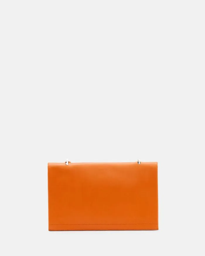 Akira Leather Removable Chain Clutch Bag Pyrole Orange Women AllSaints Handbags and Wallets Akira Leather Removable Chain Clutch Bag Pyrole Orange Women AllSaints Handbags and Wallets