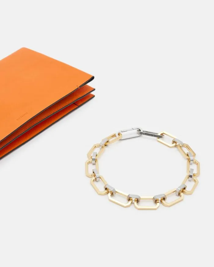 Akira Leather Removable Chain Clutch Bag Pyrole Orange Women AllSaints Handbags and Wallets Akira Leather Removable Chain Clutch Bag Pyrole Orange Women AllSaints Handbags and Wallets