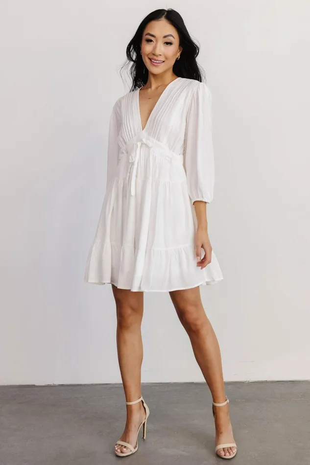 Amelia Boho Mini Dress Off White Women Baltic Born Short Dresses