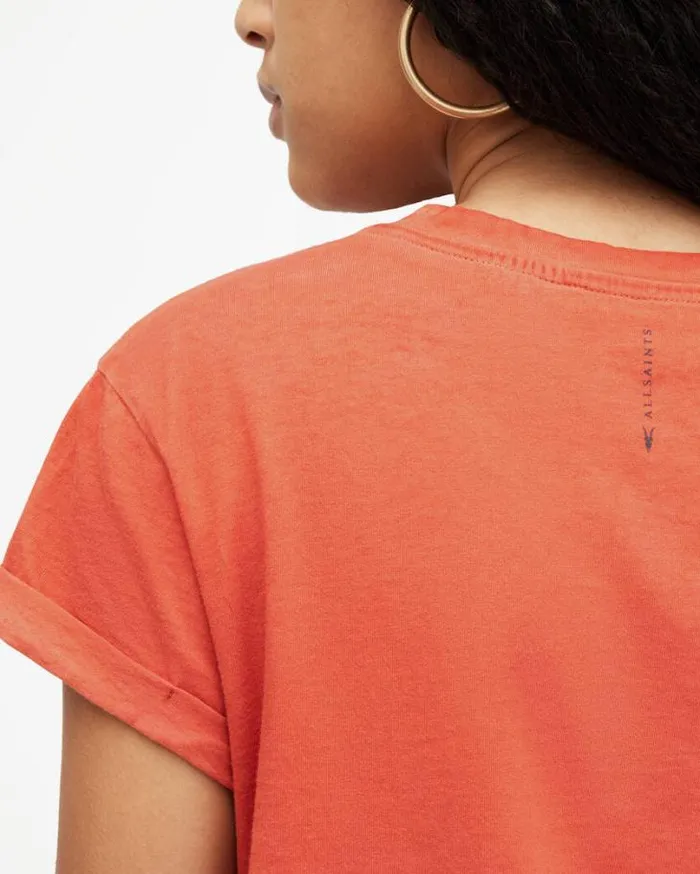 Anna Crew Neck Short Sleeve TShirt Burnt Orange Women AllSaints Tops and Shirts Anna Crew Neck Short Sleeve TShirt Burnt Orange Women AllSaints Tops and Shirts