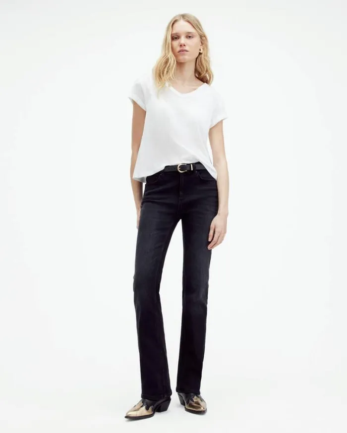 Anna VNeck Short Sleeve TShirt White Women AllSaints Tops and Shirts