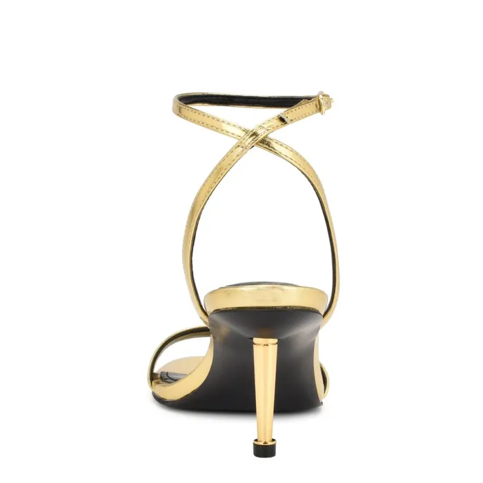 Anny Ankle Strap Heeled Sandals Gold Women Nine West Dress Anny Ankle Strap Heeled Sandals Gold Women Nine West Dress