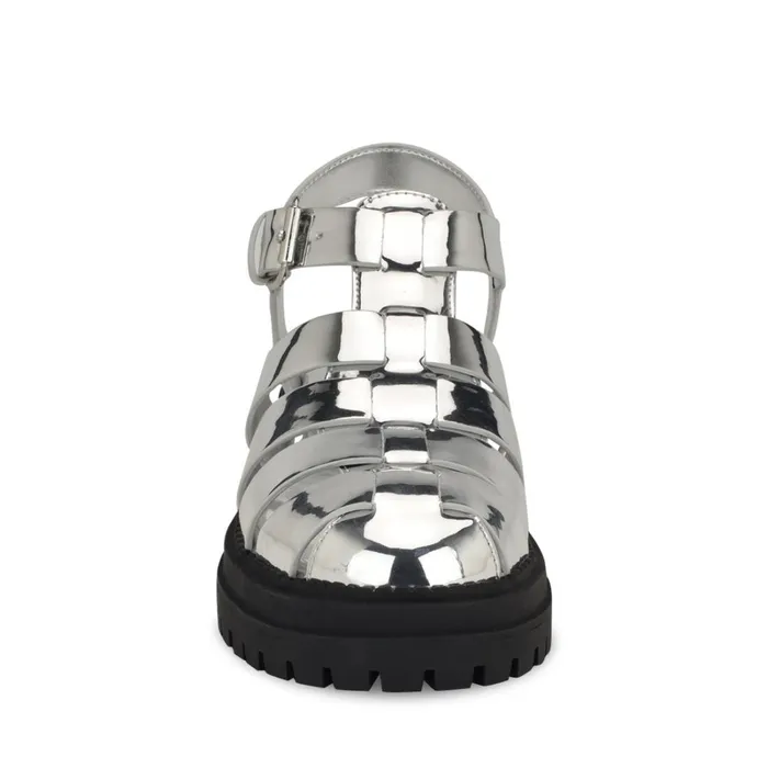Anybel Fisherman Sandals Silver Women Nine West Low Heel Anybel Fisherman Sandals Silver Women Nine West Low Heel