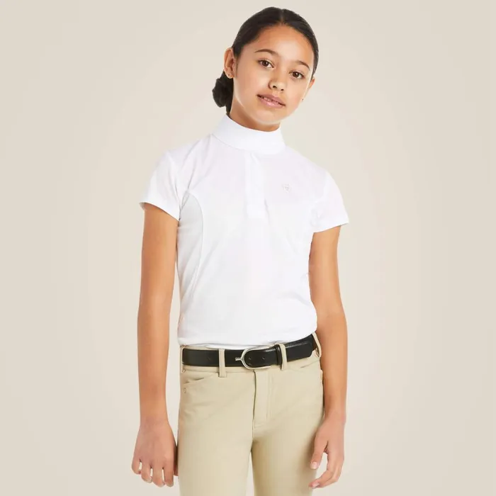 Aptos Show Shirt White Kids Ariat English Riding Clothing