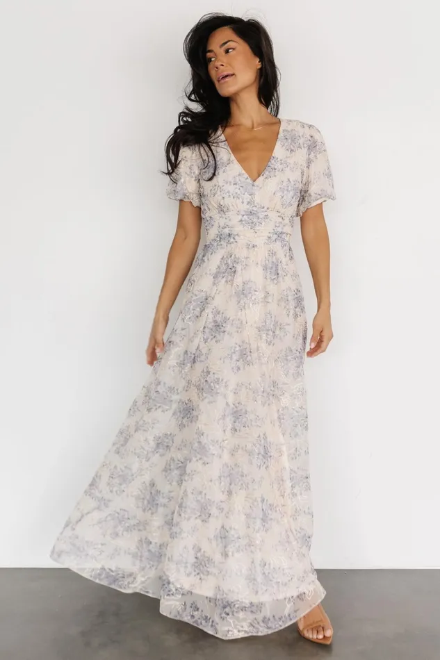 Ardley Maxi Dress Cream Blue Women Baltic Born Maxi Dresses