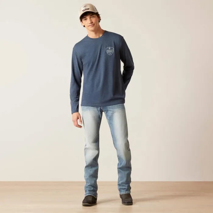 Ariat Crestline TShirt Navy Heather Men Ariat TShirts and Polos Ariat Crestline TShirt Navy Heather Men Ariat TShirts and Polos