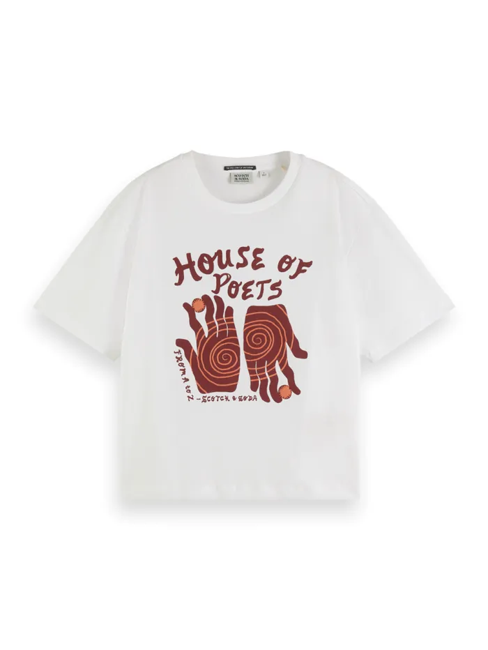 ARTWORK LOOSE FIT TSHIRT White Women Scotch and Soda Tops and TShirts