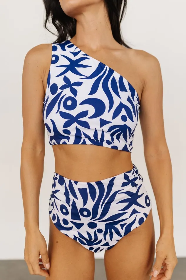 Bali One Shoulder Bikini Top White Navy Women Baltic Born Bikini Bali One Shoulder Bikini Top White Navy Women Baltic Born Bikini