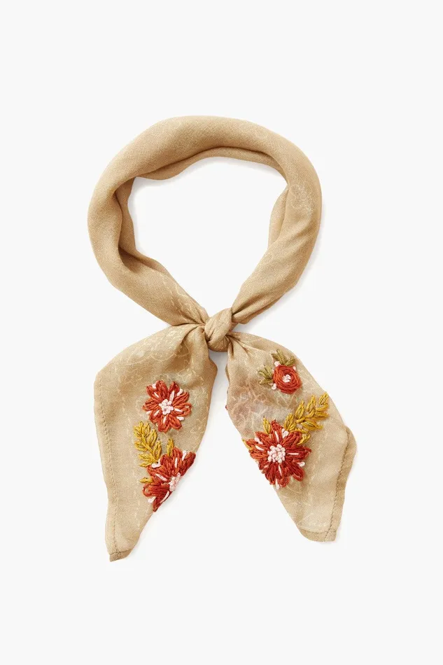 Bandana Doeskin Embroidered Floral Women Chan Luu Bandanas