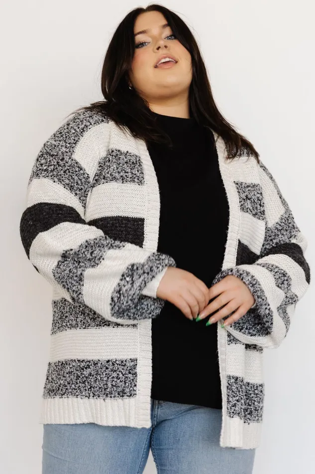 Banff Stripe Cardigan Black Ivory Women Baltic Born Cardigans Banff Stripe Cardigan Black Ivory Women Baltic Born Cardigans