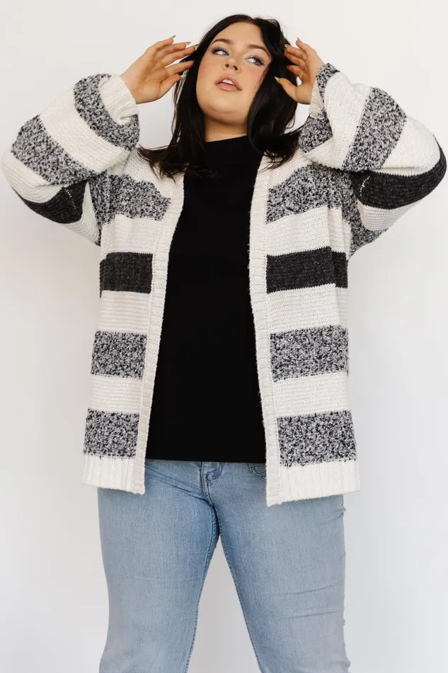Banff Stripe Cardigan Black Ivory Women Baltic Born Cardigans Banff Stripe Cardigan Black Ivory Women Baltic Born Cardigans