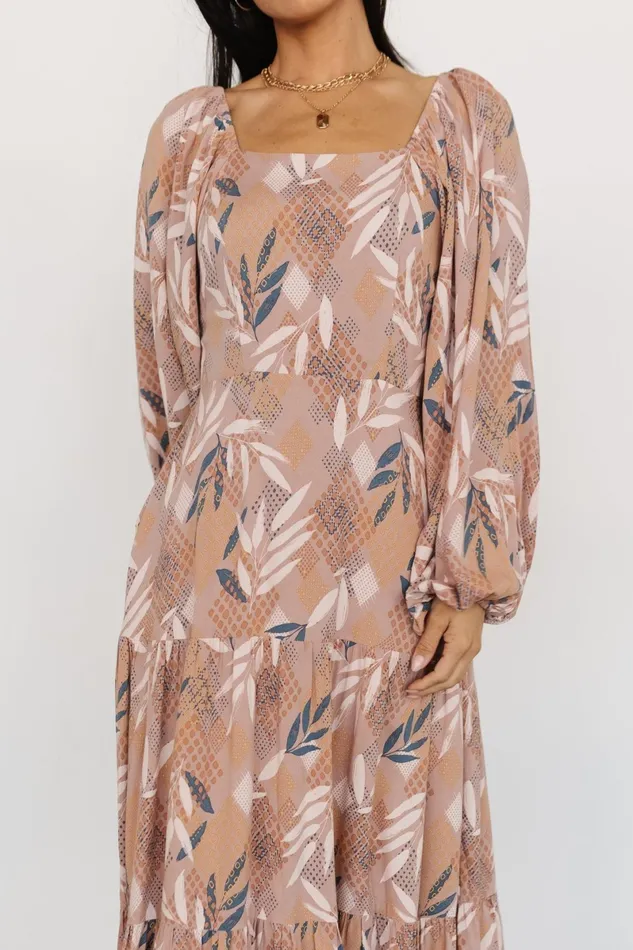 Barbara Maxi Dress Dusty Mauve Print Women Baltic Born Bump Friendly Barbara Maxi Dress Dusty Mauve Print Women Baltic Born Bump Friendly