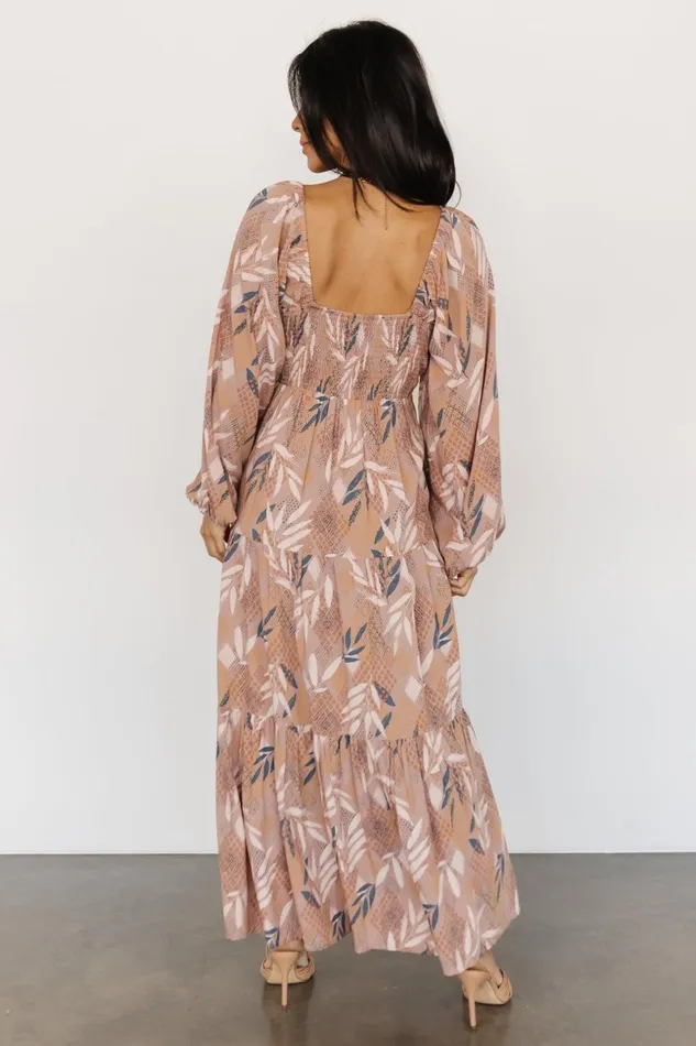 Barbara Maxi Dress Dusty Mauve Print Women Baltic Born Bump Friendly Barbara Maxi Dress Dusty Mauve Print Women Baltic Born Bump Friendly