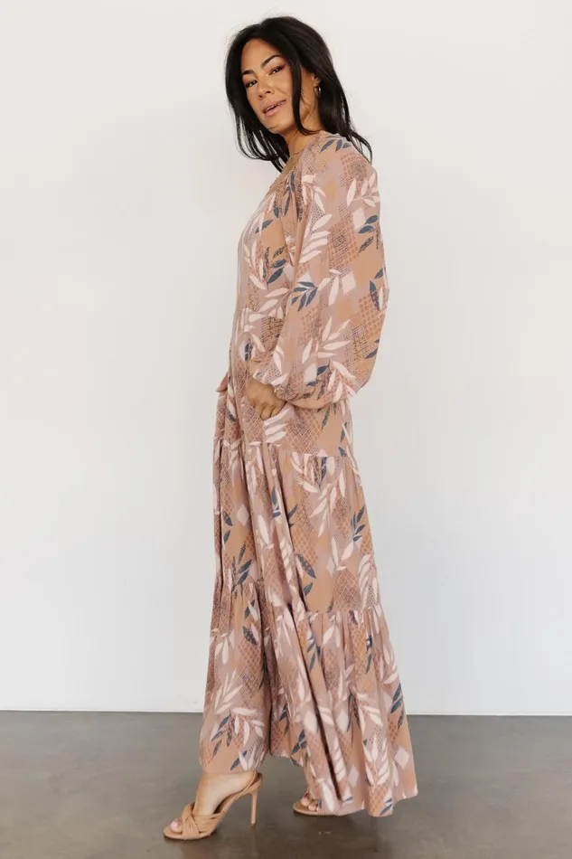 Barbara Maxi Dress Dusty Mauve Print Women Baltic Born Bump Friendly Barbara Maxi Dress Dusty Mauve Print Women Baltic Born Bump Friendly