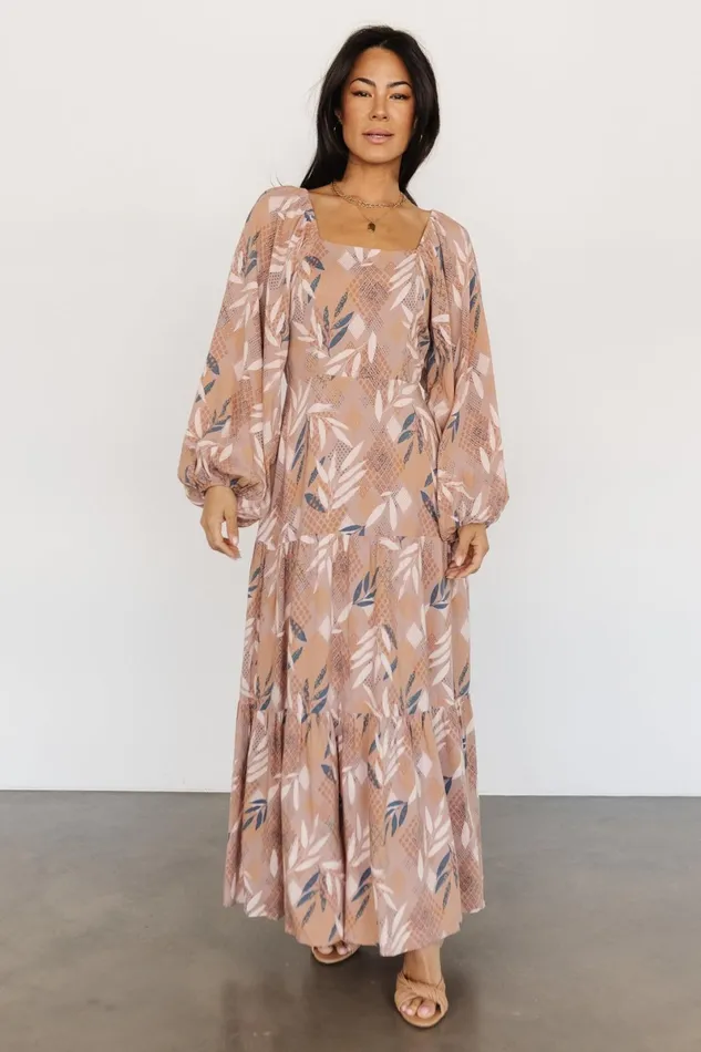 Barbara Maxi Dress Dusty Mauve Print Women Baltic Born Bump Friendly Barbara Maxi Dress Dusty Mauve Print Women Baltic Born Bump Friendly
