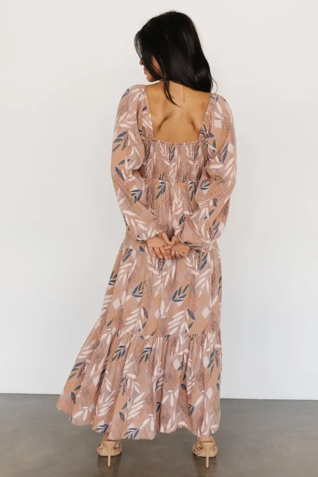 Barbara Maxi Dress Dusty Mauve Print Women Baltic Born Bump Friendly Barbara Maxi Dress Dusty Mauve Print Women Baltic Born Bump Friendly