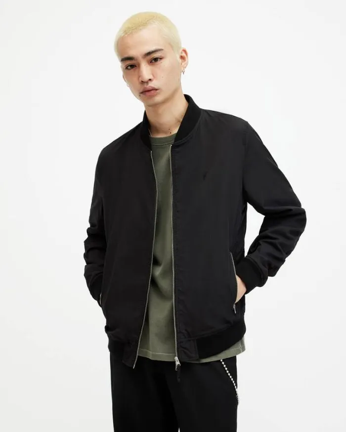 Bassett Bomber Jacket Black Men AllSaints Jackets and Coats