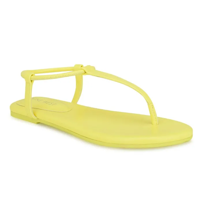 Bassie Flat Sandals Yellow Women Nine West Flats Bassie Flat Sandals Yellow Women Nine West Flats