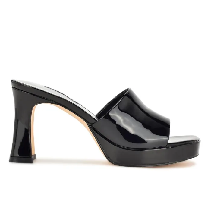 Beez Platform Sandals Black Patent Women Nine West Platforms