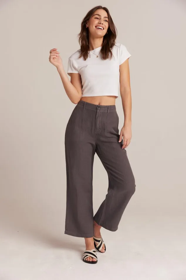 Bella Dahl Blakely Utility Wide Leg Crop 8211 Charcoal Shadow Women Pants