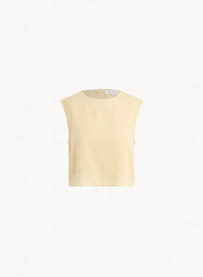 Bella Dahl Boxy Button Back Top 8211 Summer Khaki Women Sleeveless