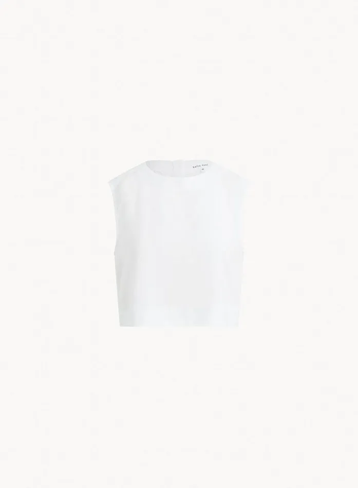 Bella Dahl Boxy Button Back Top 8211 White Women Sleeveless