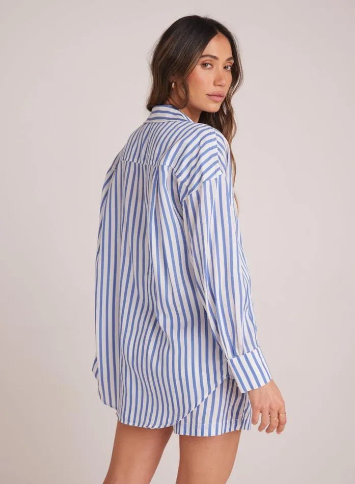 Bella Dahl Boyfriend Button Down 8211 Bahia Breeze Stripe Women Long Sleeve Bella Dahl Boyfriend Button Down 8211 Bahia Breeze Stripe Women Long Sleeve