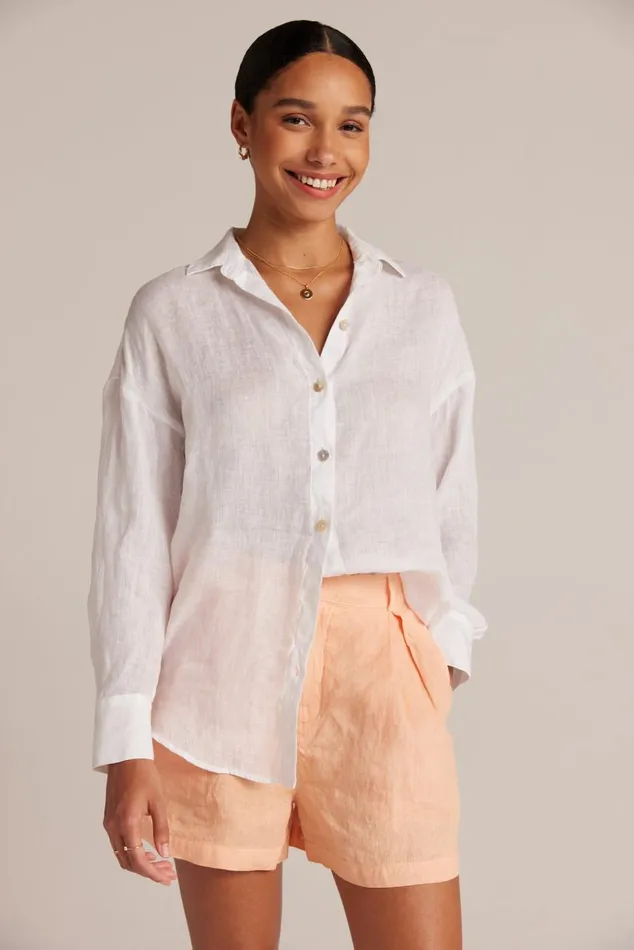 Bella Dahl Boyfriend Button Down 8211 White Women Long Sleeve