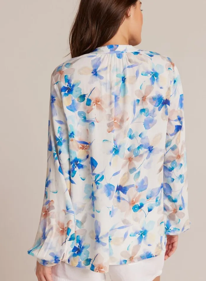 Bella Dahl Button Loop Front Shirt 8211 Malibu Floral Print Women Long Sleeve Bella Dahl Button Loop Front Shirt 8211 Malibu Floral Print Women Long Sleeve