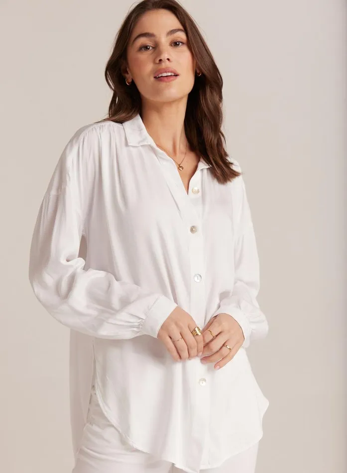 Bella Dahl Flowy Beach Shirt 8211 White Women Button Down