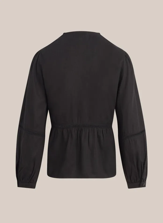 Bella Dahl Ladder Trim Peplum Top 8211 Black Women Long Sleeve Bella Dahl Ladder Trim Peplum Top 8211 Black Women Long Sleeve