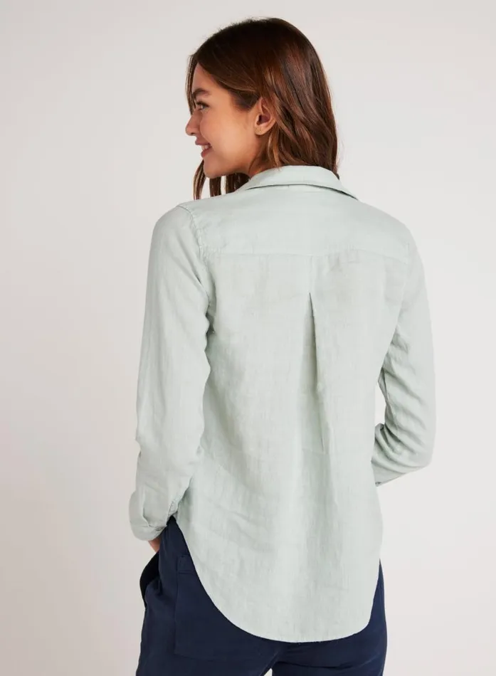 Bella Dahl Linen Pocket Button Down 8211 Oasis Green Women Long Sleeve Bella Dahl Linen Pocket Button Down 8211 Oasis Green Women Long Sleeve