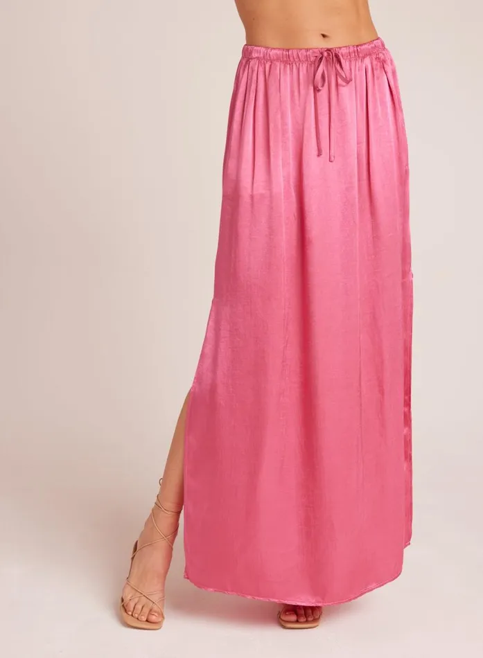Bella Dahl Pleat Front Maxi Skirt 8211 Tidal Pink Women Skirts