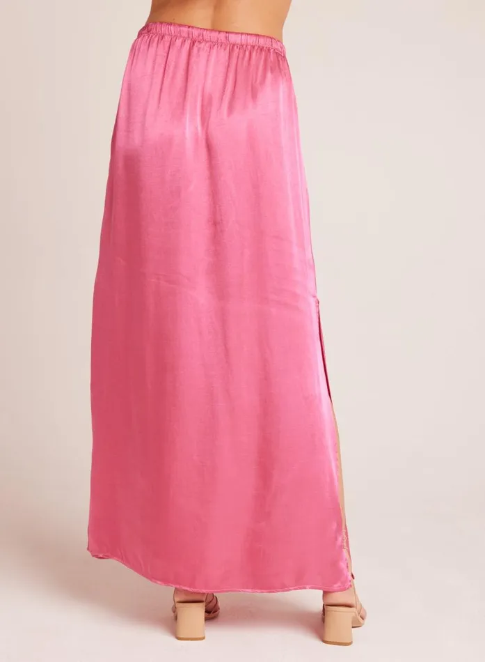 Bella Dahl Pleat Front Maxi Skirt 8211 Tidal Pink Women Skirts