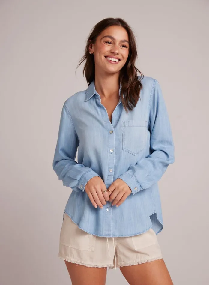 Bella Dahl Pocket Button Down 8211 Caribbean Wash Women Button Down