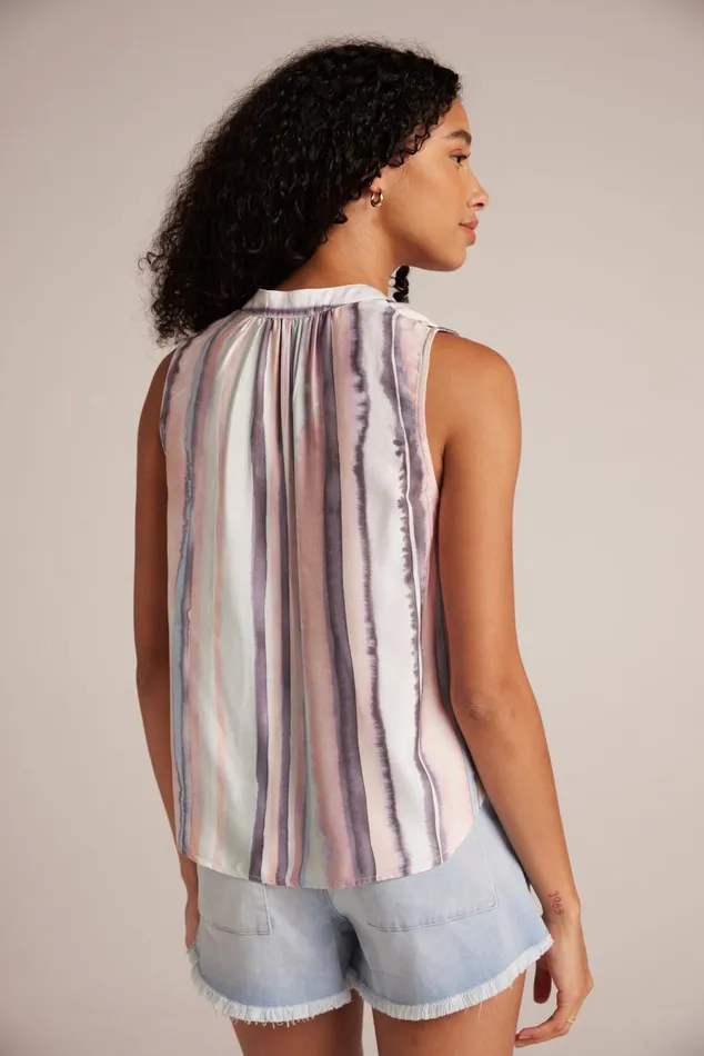 Bella Dahl Sleeveless Shirred Shoulder Blouse 8211 Coastal Stripe Print Women Sleeveless Bella Dahl Sleeveless Shirred Shoulder Blouse 8211 Coastal Stripe Print Women Sleeveless