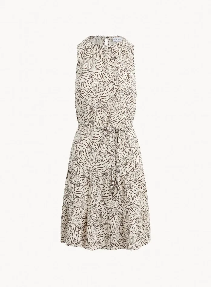 Bella Dahl Sleeveless Tiered Mini Dress 8211 Papillon Print Women Mini Dresses