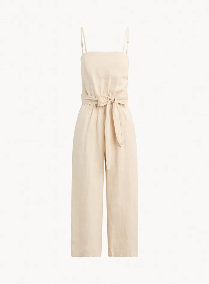 Bella Dahl Smocked Back Jumpsuit 8211 Samba Tan Women Rompers and Jumpsuits