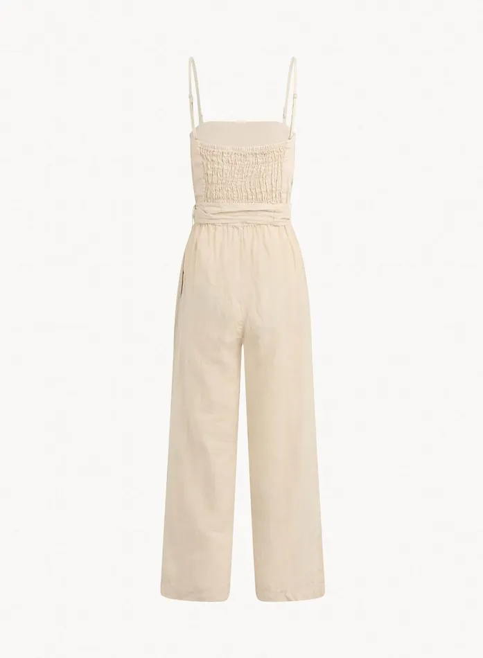Bella Dahl Smocked Back Jumpsuit 8211 Samba Tan Women Rompers and Jumpsuits Bella Dahl Smocked Back Jumpsuit 8211 Samba Tan Women Rompers and Jumpsuits