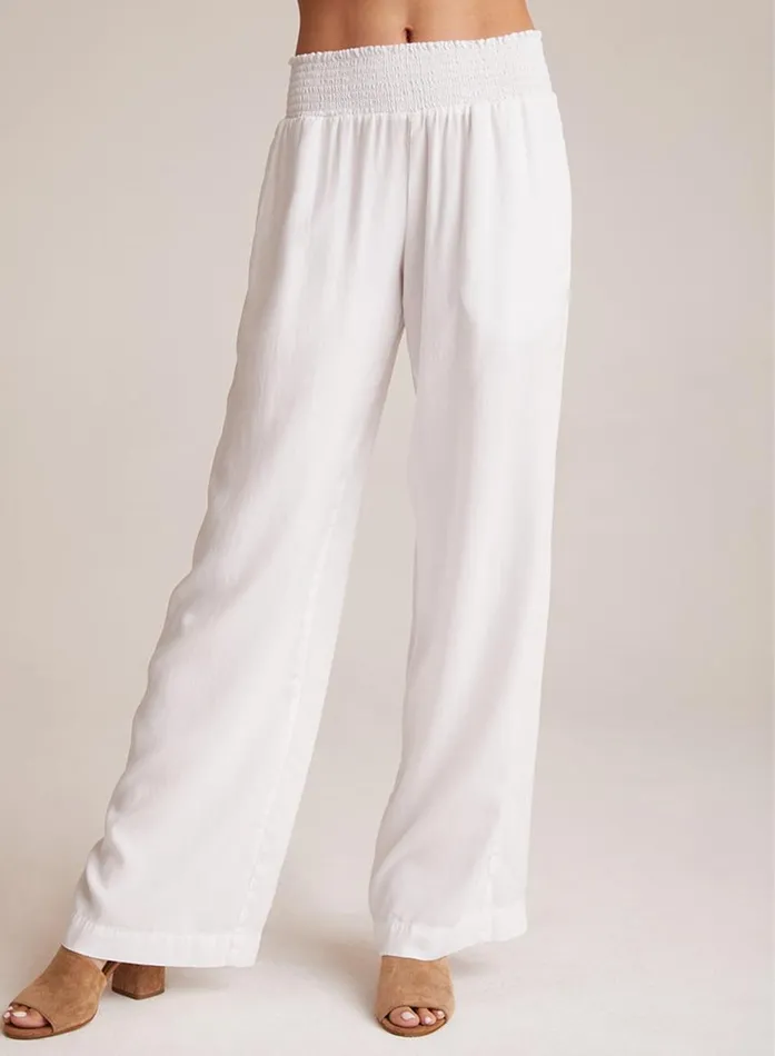 Bella Dahl Smocked Waist Wide Leg 8211 White Women Pants Bella Dahl Smocked Waist Wide Leg 8211 White Women Pants