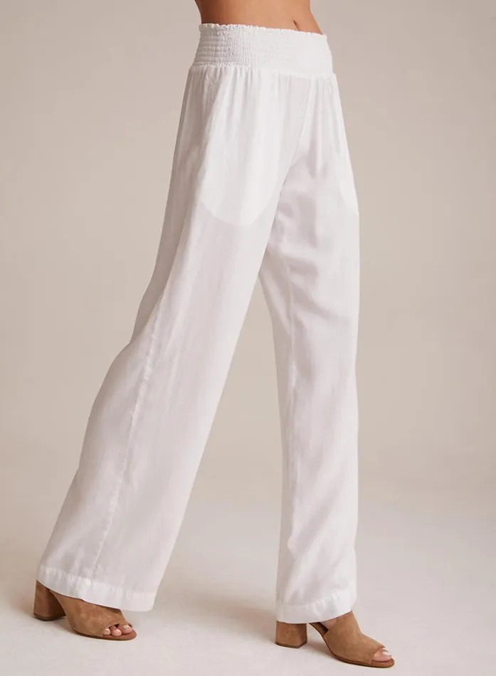 Bella Dahl Smocked Waist Wide Leg 8211 White Women Pants Bella Dahl Smocked Waist Wide Leg 8211 White Women Pants