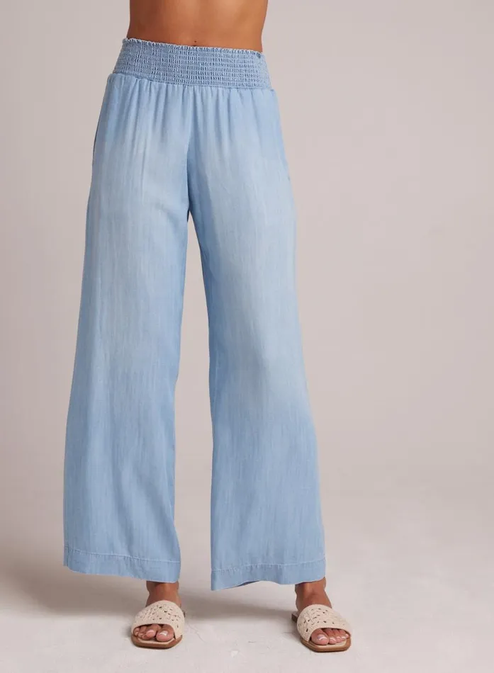 Bella Dahl Smocked Waist Wide Leg Pant 8211 Caribbean Wash Women Pants Bella Dahl Smocked Waist Wide Leg Pant 8211 Caribbean Wash Women Pants