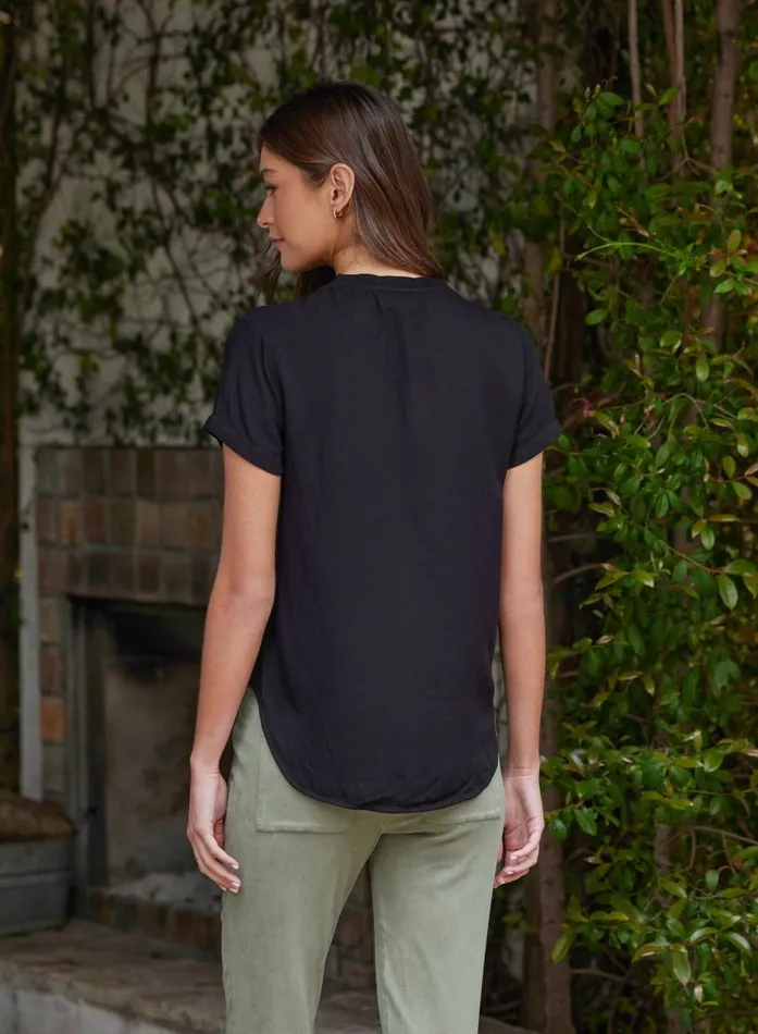 Bella Dahl VNeck Tee 8211 Vintage Black Women TShirts Bella Dahl VNeck Tee 8211 Vintage Black Women TShirts