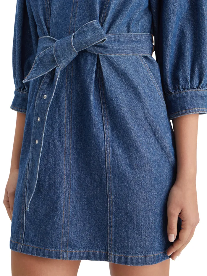 Belted V 8211 Neck Washed Denim Dress Washed Indigo Women Scotch and Soda Dresses and Jumpsuits Belted V 8211 Neck Washed Denim Dress Washed Indigo Women Scotch and Soda Dresses and Jumpsuits