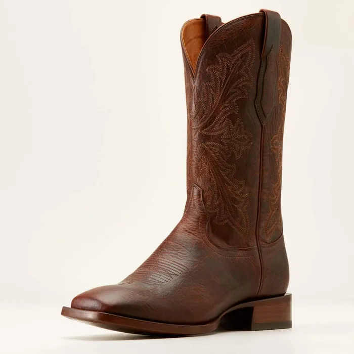 Bench Made Bassett Cowboy Boot Saddle Brown Bison Men Ariat Western Boots